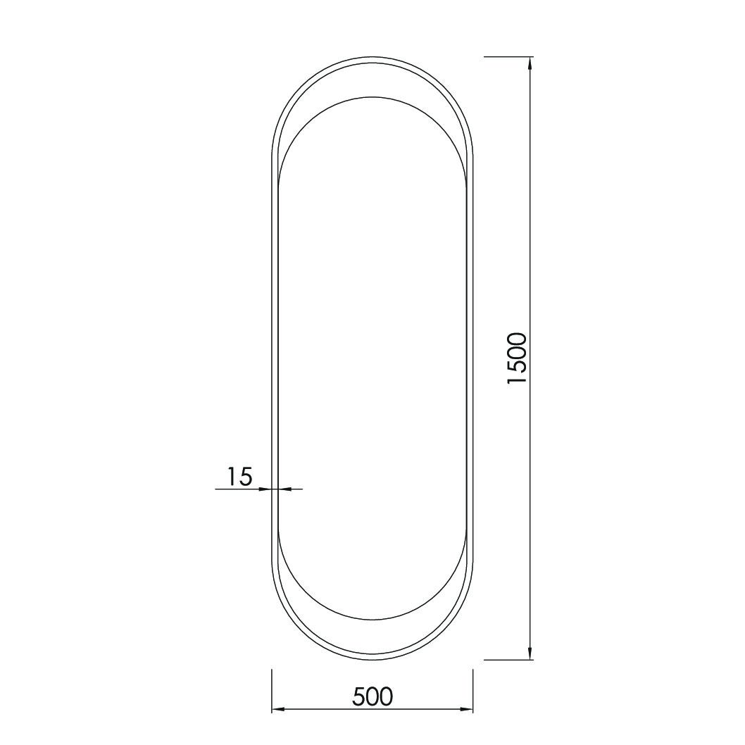 Зеркало Veneda Rondo 500х1500_схема